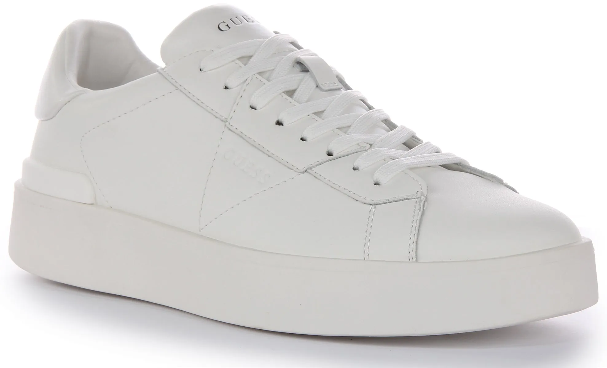 Guess Parma Low Mid Zapatillas de Cuero Sintético para Hombre Blanco y Negro