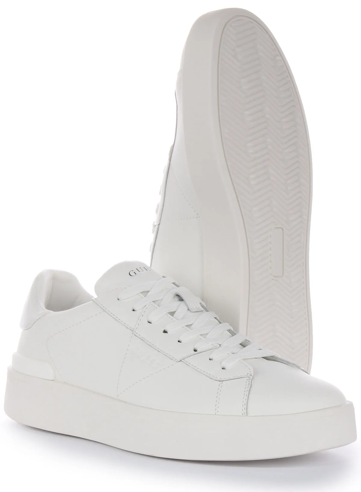 Guess Parma Low Mid Zapatillas de Cuero Sintético para Hombre Blanco y Negro