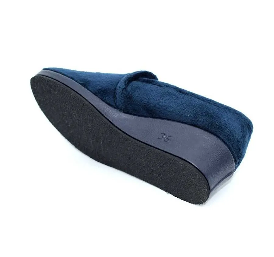 ZAPATILLA GARZÓN 1424.247 CASA CÓMODA PARA MUJER PANTUFLA MOCASÍN SUATEX MARINO 19050
